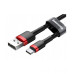 Кабель Baseus Cafule USB-USB-C, 2A, 3м Black/Red (CATKLF-U91)