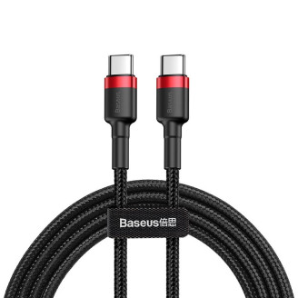 Кабель Baseus Cafule USB-C-USB-C, PD2.0 60W 1м Black/Red (CATKLF-G91)