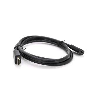Кабель-удлинитель Merlion HDMI - HDMI (F/M), 1 м, черный (HF-1/03547) пакет