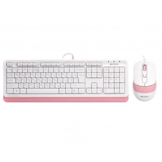 Комплект (клавиатура, мышь) A4Tech F1010 White/Pink USB