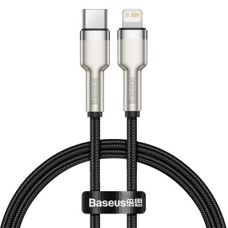 Кабель Baseus Cafule Metal USB-C-Lightning, 2м Black (CATLJK-B01)