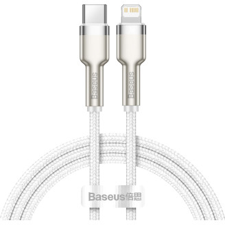 Кабель Baseus Cafule Metal USB-C-Lightning, 2м White (CATLJK-B02)