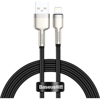 Кабель Baseus Cafule Metal USB-Lightning, 2м Black (CALJK-B01)