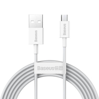 Кабель Baseus Superior Fast Charging USB-microUSB, 2м White (CAMYS-A02)