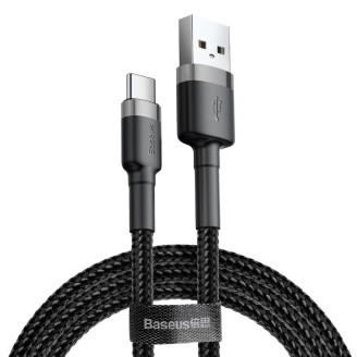 Кабель Baseus Cafule USB-USB-C, 2A, 3м Gray/Black (CATKLF-UG1)