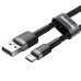 Кабель Baseus Cafule USB-USB-C, 2A, 3м Gray/Black (CATKLF-UG1)