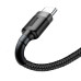 Кабель Baseus Cafule USB-USB-C, 2A, 3м Gray/Black (CATKLF-UG1)