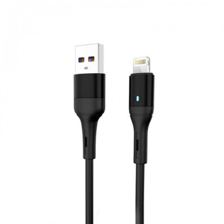 Кабель SkyDolphin S06L LED Smart Power USB - Lightning (M/M), 1 м, Black (USB-000554)