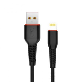 Кабель SkyDolphin S54L Soft USB - Lightning (M/M), 1 м, Black (USB-000428)