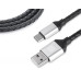 Кабель REAL-EL Premium Leather USB - USB Type-C (M/M), 1 м, Black (EL123500049)