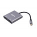 Адаптер-переходник Maxxter 2хHDMI - USB Type-C V 2.0 (F/M), 0.1 м, Grey (V-CM-2HDMI)