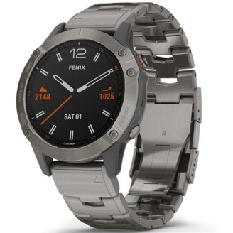 Смарт-часы Garmin Fenix 6 Sapphire, Titanium Gray with Ti Band (010-02158-23)