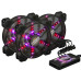 Набор Frime RGB-вентиляторов + Fun hub + ДУ Frime Iris Flicker KIT (IRISFLICKERKIT), 120х120х25, 6-pin