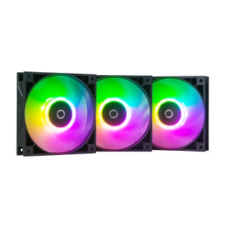 Вентилятор Tecware Omni P12 - 3-Fan Pack (Black) ARGB + PWM 120mm Fans (TWAC-OMP12-3BK), 120x120x25мм, 3-pin, черный с белым