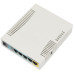 Беспроводной маршрутизатор MikroTik RB951Ui-2HND (N300, 600MHz/128Mb, 5х100Мбит, 1хUSB, 1000mW, PoE in, PoE out, антенна 2,5 дБи)