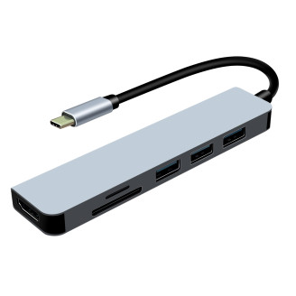 Док-станция ProLogix (PR-WUC-104B) 6 in 1 USB3.1 Type C to HDMI+1*USB3.0+2*USB2.0+TF+SD