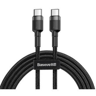 Кабель Baseus Cafule USB-С-USB-C, 3A, 1м Gray/Black (CATKLF-GG1)