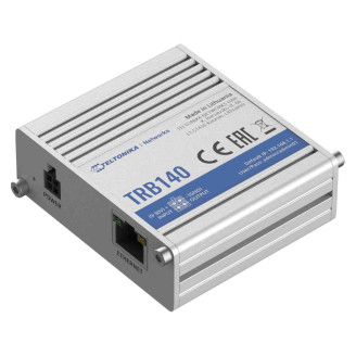 Маршрутизатор Teltonika TRB140 (TRB140003000) (industrial, 1xFE LAN, 1xSIM, 4G/LTE.Cat4, 1xMicroUSB, MODBUS, 4 pin DC, IP30, ALU Case, RMS, CLI, IoT, монтаж DIN rail, 1хSMA для LTE)