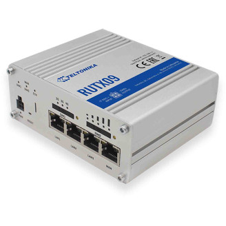 Маршрутизатор Teltonika RUTX09 (RUTX09000000) (industrial, 1xGE WAN, 3xGE LAN, 2xSIM, 4G/LTE.Cat6, Агрегация, GPS, USB, MODBUS, 4 pin DC, IP30, ALU Case, RMS, CLI, IoT, монтаж DIN rail, 2xSMA для LTE, 1xSMA для GPS)