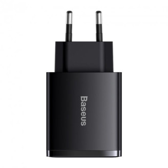 Сетевое зарядное устройство Baseus Compact Quick Charger 30W QC+ PD (1Type-C + 2USB) Black (CCXJ-E01)