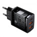 Сетевое зарядное устройство Baseus Compact Quick Charger 30W QC+ PD (1Type-C + 2USB) Black (CCXJ-E01)