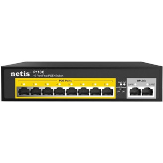 Коммутатор Netis P110C (8xFE PoE, Max PoE 100W, 2xFE uplink RJ45 ports)