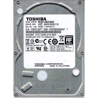 Накопитель HDD 2.5 SATA  500GB Toshiba 5400rpm 8MB (MQ01ABD050V) Refurbished