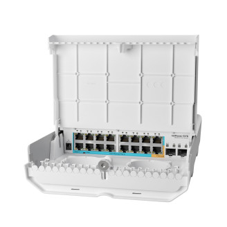 Коммутатор MikroTik netPower 15FR (CRS318-1Fi-15Fr-2S-OUT) (16xFE, 2xSFP, IP54, PoE-IN, DC jack, outdoor, no PSU)