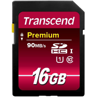 Карта памяти SDHC  16GB UHS-I Class 10 Transcend Premium (TS16GSDU1)