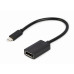 Адаптер Cablexpert USB Type-C - DisplayPort (M/F), 0.15 м, черный (A-CM-DPF-02)