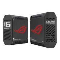 Wi-Fi Mesh система Asus ROG Rapture GT6 2pk Black (90IG07F0-MU9A10) (WiFi6, AX10000, Broadcom, 1x2.5GE WAN, 3xGE LAN, 1xUSB 3.2, AiMesh, антенны: 9)