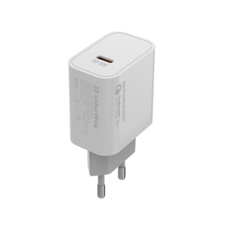 Сетевое зарядное устройство ColorWay Power Delivery Port PPS USB Type-C (30W) White (CW-CHS038PD-WT)