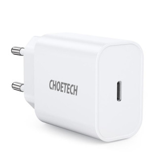 Сетевое зарядное устройство Choetech Type-C PD20W Charger for iphone 12/13 series white (Q5004-V4)