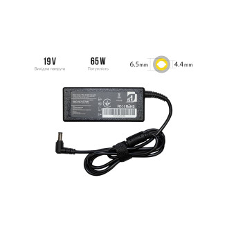 Блок питания 1StCharger для ноутбука LG 19V 65W 3.42A 6.5x4.4 + каб.пит. (AC1STLG65WA)