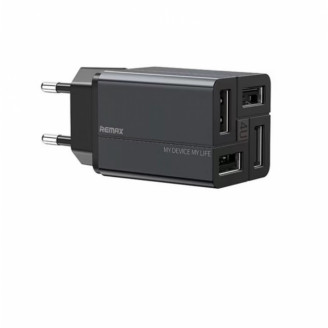 Сетевое зарядное устройство Remax RP-U43 Wanfu (EU) (4USB 3.4А) Black (6972174153667)