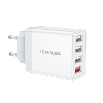 Сетевое зарядное устройство WK WP-U125 QC3.0 33W (EU) 4*USB, White (6941027616512)