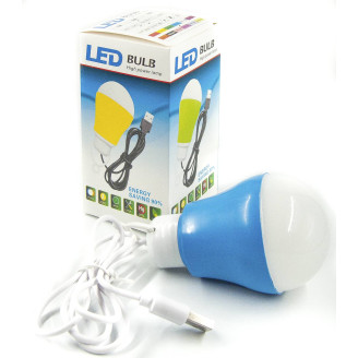 USB-светильник с LED-лампочкой Dengos, шнур ~1м, 5V, 5W, Blue (LED-BULB-5V5W-BLUE)