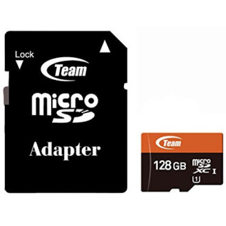 Карта памяти MicroSDXC 128GB UHS-I Class 10 Team + SD-adapter (TUSDX128GUHS03)