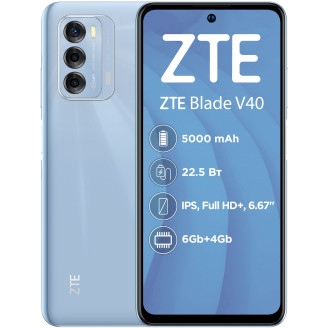 Смартфон ZTE Blade V40 6/128GB Dual Sim Blue