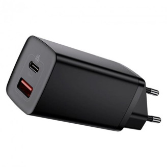 Сетевое зарядное устройство Baseus GaN2 Lite Quick Charger (1USB, 1Type-C) QC/PD, 5A, 65W Black (CCGAN2L-B01)