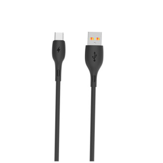 Кабель SkyDolphin S22T Soft Silicone USB - USB Type-C (M/M), 1 м, Black (USB-000604)
