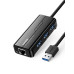 Концентратор USB 3.0 Ugreen 3xUSB 3.0 + RJ45 1000M Ethernet, Black (20265)