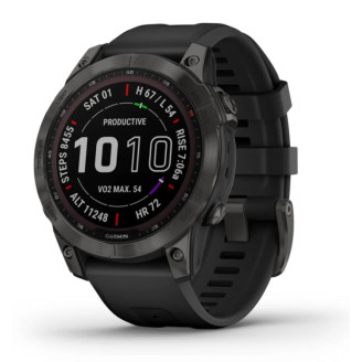 Смарт-часы Garmin Fenix 7 Sapphire Solar Carbon Gray DLC Titanium with Black Band (010-02540-2C)