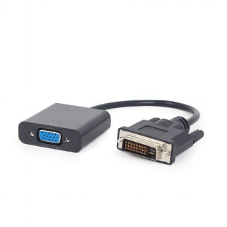 Адаптер Cablexpert DVI - VGA (M/F), 0.2 м, Black (A-DVID-VGAF-01) пакет