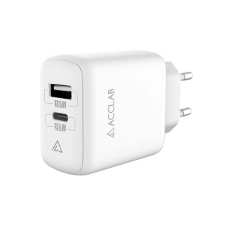 Зарядное устройство AccLab AL-TC220 (1xUSB, 1xType-C) White (1283126556494)