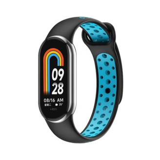 Ремешок BeCover Vents Style для Xiaomi Mi Smart Band 8 Black-Blue (709414)