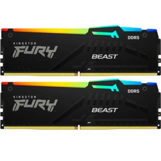 Модуль памяти DDR5 2x8GB/5200 Kingston Fury Beast RGB Black (KF552C40BBAK2-16)