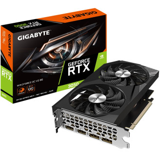 Видеокарта GF RTX 3050 8GB GDDR6 WindForce OC V2 Gigabyte (GV-N3050WF2OCV2-8GD)