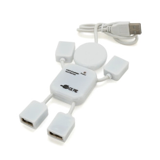 Концентратор USB2.0 Voltronic 4хUSB2.0 White (YT-HM4-W/02419), OEM