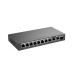 Коммутатор Ruijie Reyee RG-ES210GS-P (8xGE PoE+, 1хGE, 1xGE/SFP Uplink, CCTV, Cloud Managed, L2, max PoE 120W, настольный, бесшумный, металл)